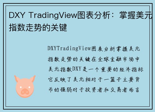 DXY TradingView图表分析：掌握美元指数走势的关键